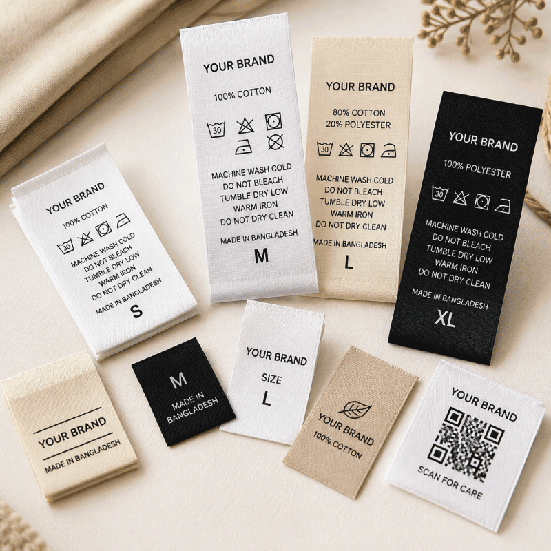 Custom Care Labels for Clothing, Fashion Brands & Garment Products