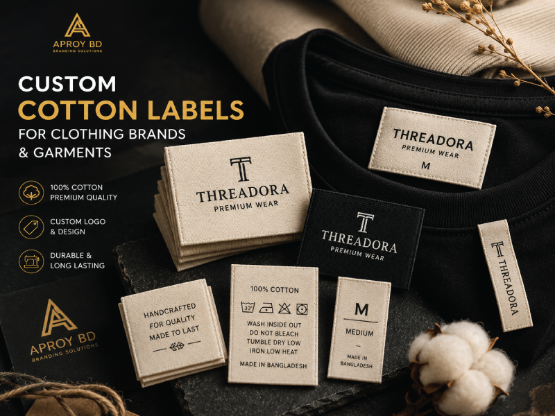 Custom Cotton Labels for Clothing Brands & Garments