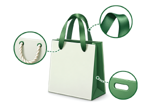 Handle Options Ribbon, cotton rope, PP rope, die cut handle-aproy-bd-bangladesh