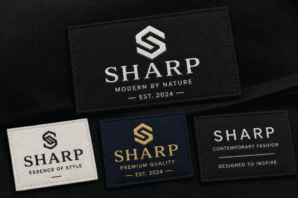 High Density Woven Labels Sharp logo detailing with clean text visibility for modern fashion branding..
