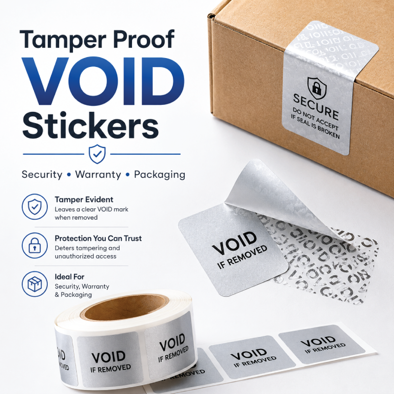 Tamper Proof VOID Stickers for Product Security & Brand Protection