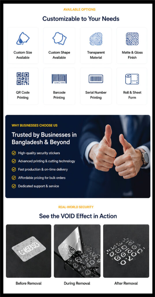 customizable to your needs trusted by businesses in bangladesh beyond see the void effect in action