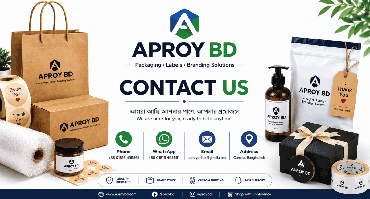 Contact us APROY BD | Packaging & Branding Solutions Bangladesh