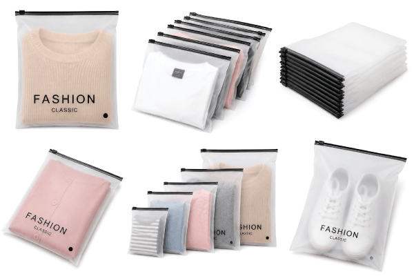 Frosted Zipper Bags for Clothing & Product Packaging