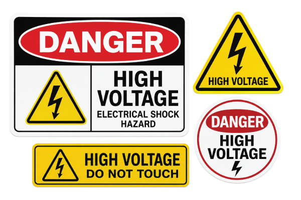High Voltage Warning Sticker