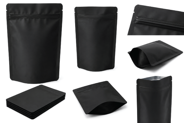 Matte Black Stand Up Pouches