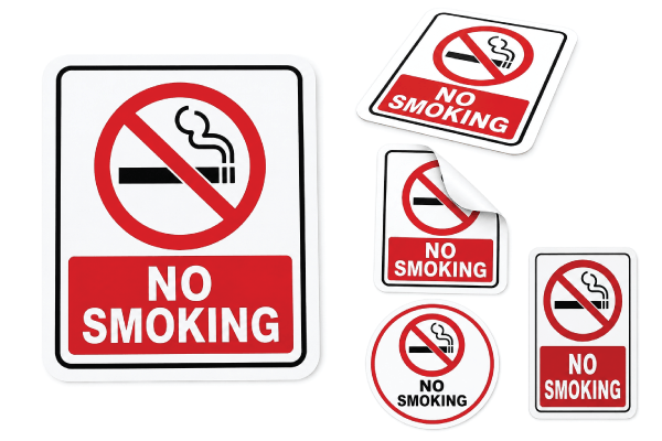 No Smoking Sticker for Smoke-Free Areas