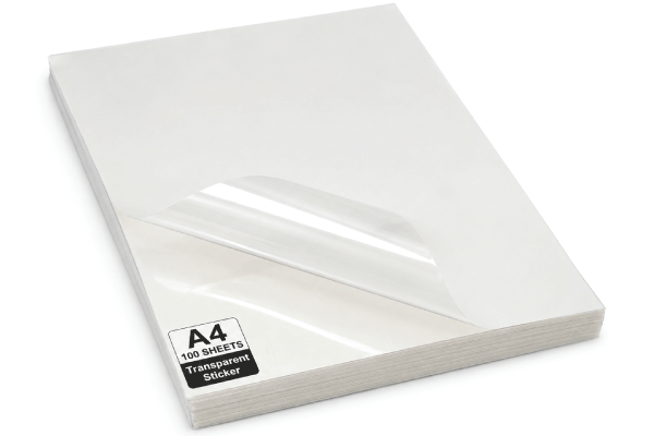 Transparent Sticker A4 Size 100 Sheet Pack