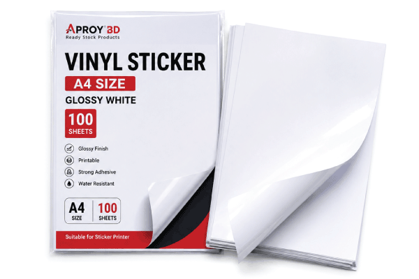Vinyl Sticker A4 Size 100 Sheet Pack